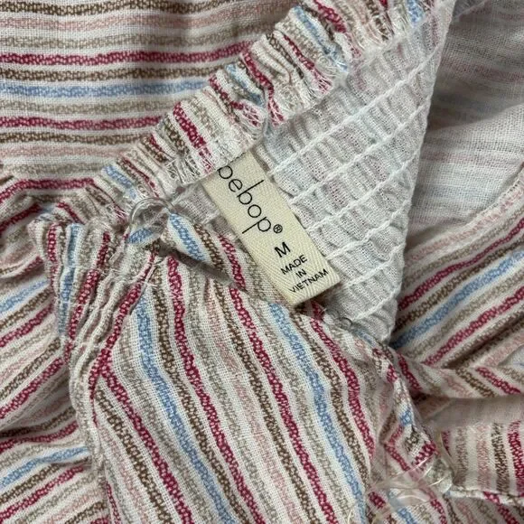 BeBop Spaghetti Strap Linen Button Front Pocketed Midi Dress Women's Size M Pink - Picture 9 of 12